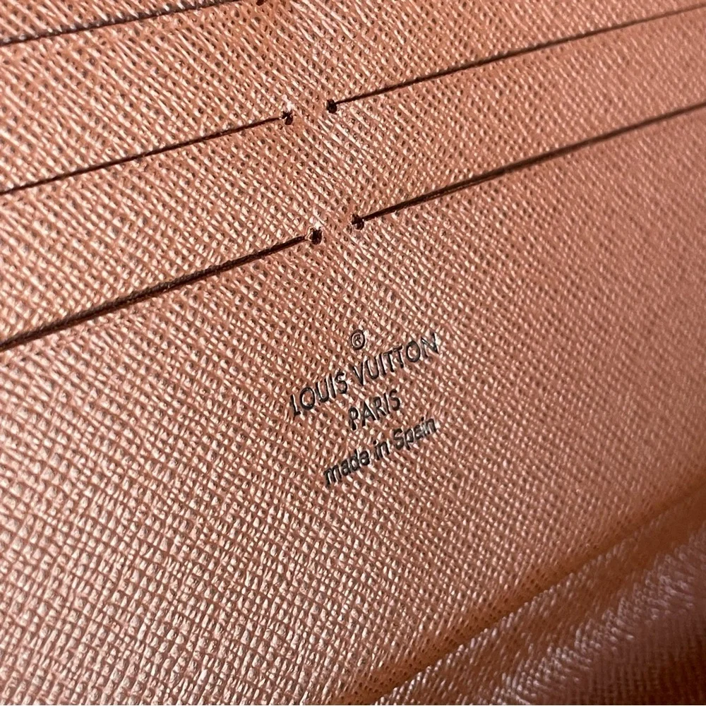 Louis Vuitton Brown and Gold Monogram Zippy Organizer